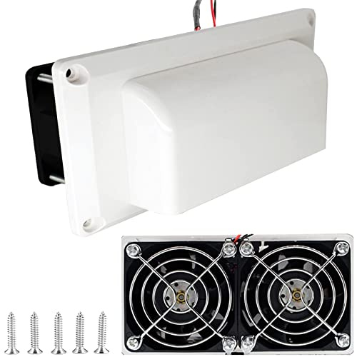 AUTOXBERT Ventilatore laterale per roulotte, 15 W, 12 V, per roulotte, camper, rimorchi, silenzioso, bianco