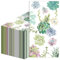 100PCS Kaktus Badezimmer Servietten Sukkulenten Blumen Handtücher Badezimmer Dekor Sukkulenten Pflanzen Abendessen Papier Gästeservietten für Badezimmer Puderzimmer Hochzeit Geburtstag Party Babyparty