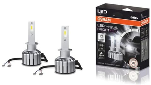 OSRAM LEDriving® HL BRIGHT, ≜H1, LED High/Low Beam Lamps, Off-road only, non ECE, 300% more brightness, 6000K, Hanging Folding box (2 lamps)