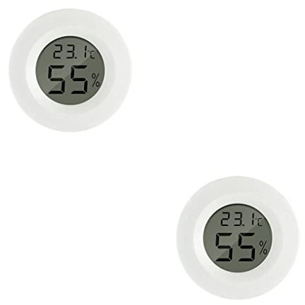 Allayu 2 Set di Termómetro con estación de pantalla LCD Higrómetro digital Deportes Camping de temperatura Gadget doméstico Blanco