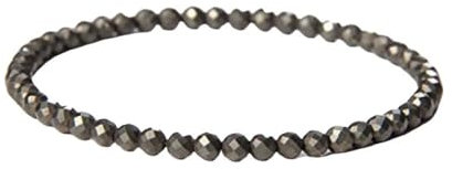 RWGSNB Armkette Herren, Natürliche Pyrit Stein Armbänder, Exquisite Mini Facettenperlen, Chakren Armbänder, Elastische Energie Edelstein Balance Yoga Schmuck Für Frauen Und Männer
