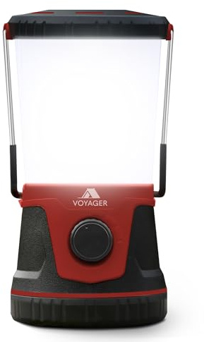 Voyager LED Camping Lantern 1 Pack – Portable Rechargeable Outdoor Light with Adjustable Brightness, Water-Resistant & Up to 40 Hours Battery – Great for Camping, Hiking & Emergencies (Maroon)