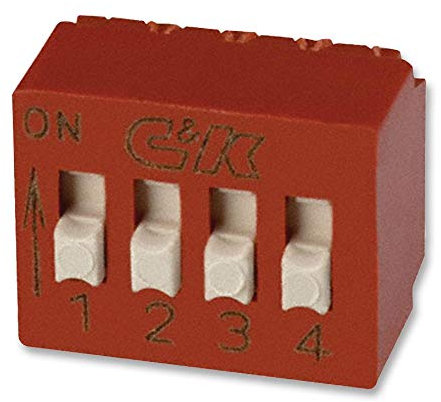 Schalter, 4-Wege, SPST, THT, R/A, SIP/DIP-Schalter, 1 Stück | BD04AV