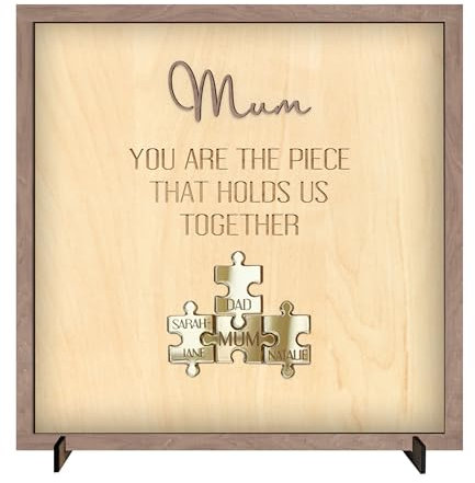 Personalised Puzzle Pieces Name Sign Mum You Are the Piece that Holds Us Together Mum Birthday Gift