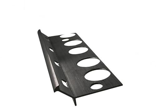 Renoplast® V Aluminium Treppenstufen-Profil für Harzböden | 200cm Graphit | Treppenkantenprofil Treppenkante Treppenwinkel Winkelprofil Alu Stufenprofil Fliesenschiene Kombiwinkel