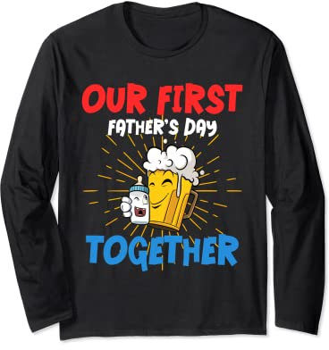 Bier Nuckelflasche Erster Vatertag Langarmshirt