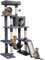 Yaheetech Árbol rascador para Gatos Grandes Torre de Gatos de Altura 159 cm con Múltiples Plataformas Cueva Tela de Felpa Condominio Perchero Hamaca Gris Oscuro