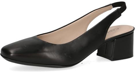 CAPRICE Damen Slingpumps aus Leder mit Lack, Schwarz (Black Nappa), 36 EU