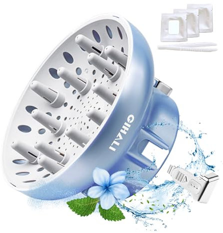 GIHALI Haar Diffusor Super Stabil 4,4–6,6 cm für lockiges und welliges Haar, Universalaufsatz für Haartrockner, Diffuser Haare Locken (Blau (Aroma))