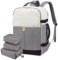 LOVEVOOK Rucksack Handgepäck Flugzeug Reiserucksack 55x40x20 groß Weekender Damen, Laptop Rucksack für 17 Zoll Travel Backpack mit Koffertaschen Kleidertaschen, Beige Grau Schwarz