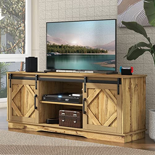 soges TV-Schrank TV-Bänke & Lowboards für Fernseher bis zu 65 Zoll, 150 cm TV-Bank mit Aufbewahrungsregal, Kabelmanagement für Wohnzimmer, Schlafzimmer