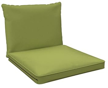 POKAR Loungekissen Stuhlkissen für Stuhl Rattanmöbel Gartenmöbel Kissen, 2er Set (1x Sitzkissen 50x50x5 cm + 1x Rückenlehne 50x40x15 cm), Grün