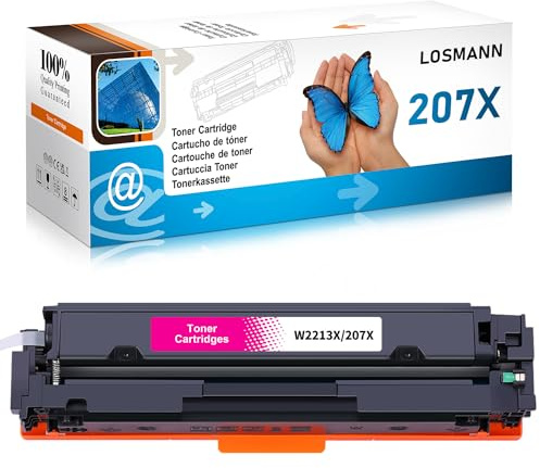 LOSMANN 1x Magenta Toner Kompatibel für HP 207X W2213X Mit Chip | Ersatz für HP Color Laserjet Pro MFP M283fdw M255dw M282nw M283fdn M255nw 207A W2213A