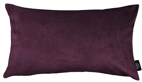 McAlister Textiles Matter Samt Knife Edge | Sofakissen mit Füllung in Aubergine Violett | 50 x 30cm | erhältlich in 25 Farben | griffester Samt | pralles Samtkissen