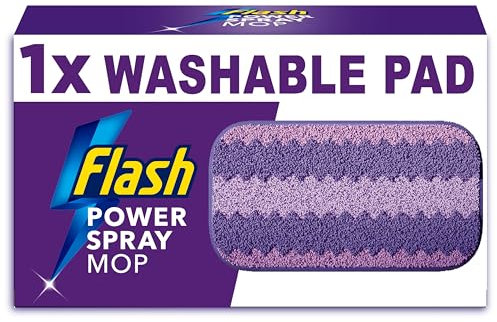 Flash Power Spray Mop Washable Pad Refill, Flash Mop Refill Pads, White, 1 Refill, Flash Power Mop