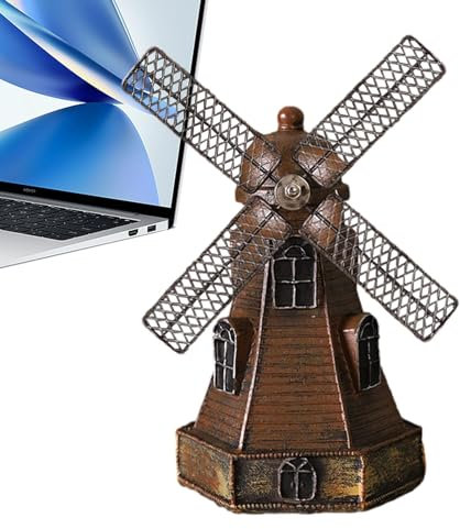 Moulin à vent miniature - Statue rétro néerlandaise - Ornements miniatures - Ornements artisanaux - Statue de moulin à vent exquise pour affichage de bureau