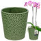 KOTARBAU® Blumentopf Grün Keramik glasiert ⌀ 9,5 cm Höhe: 11 cm Orchideentopf Keramik Blumentöpfe Keramik Blumentopf Keramik Pflanztopf Blumentopf modern Blumentöpfe Zimmerpflanzen