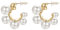 JOLCHIF Perlen Ohrstecker Gold Creolen Damen mit Weißen Perlen Piercing Ohr Hypoallergen Modeschmuck