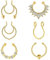Moguri 6 Stück Gold Piercing Set, Nasenring, Nose Ring, Septum Ring & Helix Piercings -Fake Gold