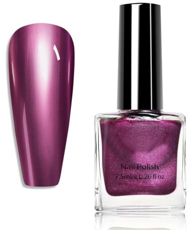 Metallic Nail Polish, Chrome nail polish, Quick Dry Varnish, Mirror Effect Art Polish, Silver Plating nail varnish No UV Needed,Nail Polish Sets for Women (Pink)