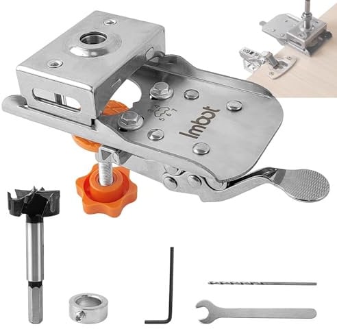 Plantilla Bisagras Cazoleta 35 mm, Ajustable, Antideslizante, Pinza Rápida, Plantilla para Bisagras, Cojín de Pinza en Forma de Nube, para Taladrar y Posicionar Bisagras de Puertas (1)