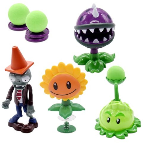 Plants and Zombies Figuren, Mini Figures Set, Toys Ornament, Kids' Play Figures, Cake Decoration, Peashooter and Zombies vs Shooting Toys, Gifts for Kids and Fans, Birthday and Christmas Party