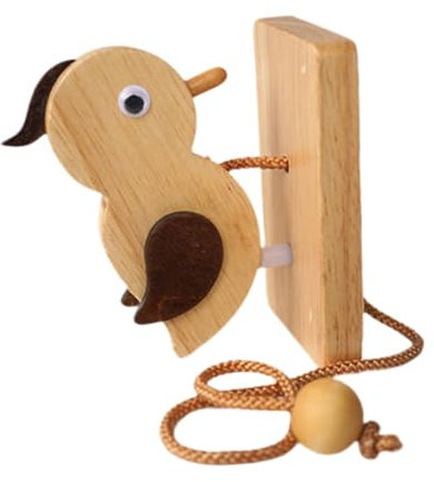 KESOTO Woodpeckered Doorbell Wood Door Bell Door Chime Woodpeckered Door Knocker for Bedroom, Flat Bird Shape