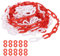 PATIKIL Red/White Plastic Chain, 39 ft 8mm Safety Barrier Chain for Crowd Control, Queue Line, Parking, Fence, Gate, Concert, Construction Site and Decoration