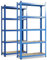 etm Schwerlastregal 2-er Pack 180 x 90 x 40 cm blau | Steckregal, Lagerregal, Standregal, Stecksystem ohne Werkzeug montierbar (Lakota, blau)