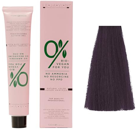 Lejavini 0% Bio Vegan For You 100mL Color 44/22 | Tinte Crema Colorante Permanente Vegana sin Amoniaco - Crema de Coloración Natural para el Cabello Sin Amoníaco