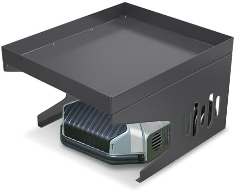 XMTECH Mähroboter-Garage mit Pflanzkasten, Wetterbeständig Dach,Überdachung, 43x60x70cm, Unterstand für Rasenmäher, Metall, Anthrazit