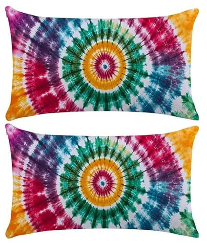 2er Set Kissenbezug Regenbogen Kissenbezüge Dekokissen Sofakissen 40x80 cm ohne Füllung-Zierkissenhülle Dekorative für Schlafzimmer Wohnzimmer Outdoor Kissenhülle, mit Verstecktem Reißverschluss tc-49