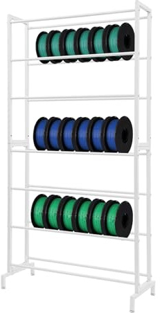 Dokiiovo Filament-Aufbewahrungsregal für 3D-Drucker, 7-stufiges Filamentspulen-Organisationsregal, 3D-Drucker Filament Regal, 3D-Druckerzubehör Organizer für 3D-Druckstudio, Büro, 84x33x16cm (Weiß)