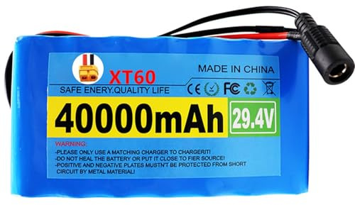 24V 40Ah E-Bike-Lithium-Akku 7S3P E-Bike-Akku 29.4V Lithium-Ionen-Akku mit Ladegerät für 100W 200W 350W und 500W-Elektrofahrräder Scooter XT60/T Plug XT60 Plug,29.4V 40Ah