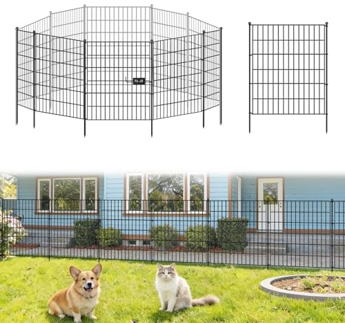 Dekorative Gartenzaun 81CM * 71 CM * 5 Stücke Metall Steckzaun, Keine Graben Tier Barriere Fechten, Haustier Zaun Gitterzaun Set Beetzaun Grenze für Kaninchen Hund