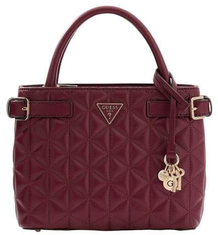 GUESS Handtasche Umhängetasche Paisleigh Small Satchel Burgundy weinrot