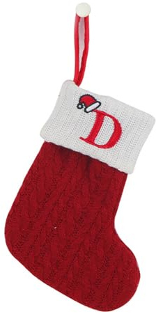 Fictory Personalisierter Weihnachtsstrumpf, bestickte Stricksocke, mittlere Feiertags-Geschenktüte für Süßigkeiten und kleine Geschenke