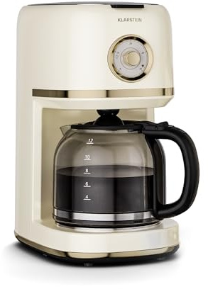 Klarstein Victoria Filterkaffeemaschine – Kaffeemaschine mit Retro-Design, 1,5 L für bis zu 12 Tassen, Warmhaltefunktion, Anti-Tropf-System, automatische Abschaltung