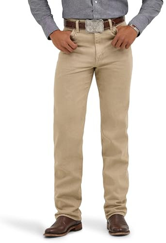 Wrangler Jean Coupe Slim pour Homme Coupe Cowboy, Bronzage prélavé, 34W / 34L