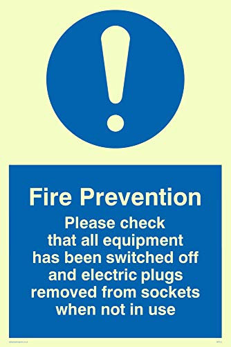 Viking Schilder mf312-a4p-pv Fire Prävention Maßnahmen Schild, Aufkleber, Foto Leuchtziffern, 300 mm H x 200 mm W