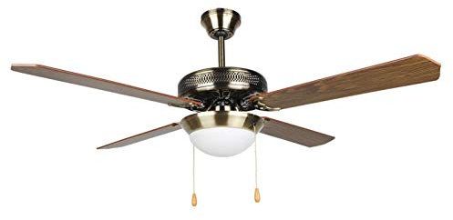 Orbegozo CP 20132 M - Ventilador de techo con luz, diámetro 132 cm, 4 palas reversibles, 3 velocidades, 60 W, negro