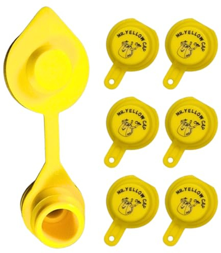 1pc Yellow Gas Can Vent Caps & 6pcs Gas Can Caps - Can Vents For Plastic Cans & Metal Fuel Jugs, 5 Gallon Can Air Vent Kit