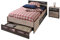 Parisot Bett mit Schubkästen und Nako Fabric 3 Esche-grau
