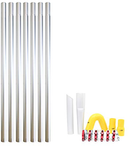 28ft 8.4m Gutter Vacuum Pole Kit | Long Reach Drain Cleaning System Set | Lightweight Aluminium 715g Per Pole