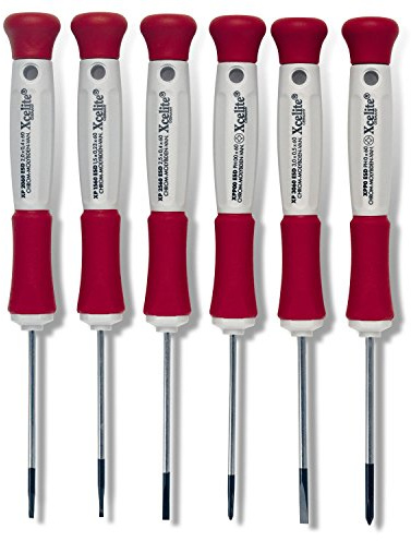 Weller Xcelite XP600 6‑teiliges ESD‑sicheres Präzisionsschraubendreher‑Set – Phillips® & Schlitz, Pro Series, mit Aufbewahrungskoffer