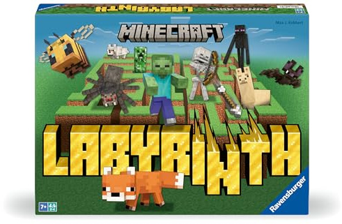 Ravensburger 24771- Minecraft Labyrinth PL/CS/SK/HU/RO - The Classic Board Game for 2-4 Players Aged 7+ with Characters and Objects from the Minecraft Computer Game