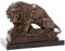 aubaho Bronzeskulptur Löwe Wildschwein Bronze Jagd Jäger Figur Skulptur Antik-Stil Bronzefigur