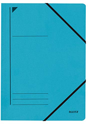Esselte Leitz Eckspanner, A4, Füllhöhe 300 Blatt, Pendarec-Karton, blau, 39800035, 3 Stück