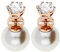 MYA art Ohrringe Ohrstecker Doppel Perlenohrringe Front Back Perlen mit Zirkonia Rosegold Vergoldet Weiß Rose Set Damen MYARGOHR-3