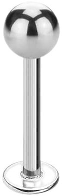 Treuheld® | 1,2mm x 12mm Piercing Labret | Kugel 4mm | Chirurgenstahl 316L | Silber | Lippenpiercing Stecker | Lippe, Ohr, Helix, Tragus, Medusa